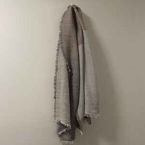 Two-Tone Soft Fringed Scarf